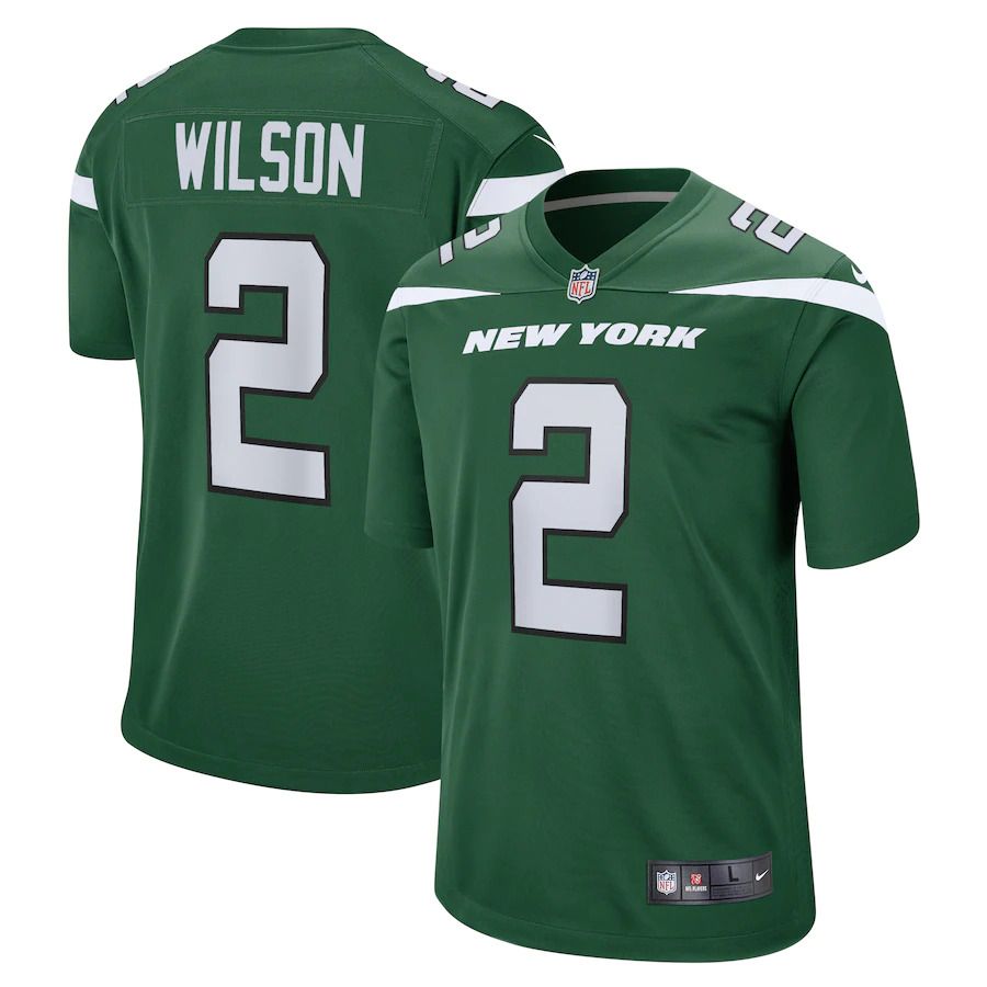 Men New York Jets #2 Zach Wilson Nike Gotham Green 2021 Draft First Round Pick Game NFL Jersey